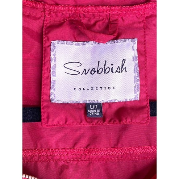 Snobbish Collection Red Lightweight Jacket.  Zip off hood Wind Breaker Rain LG‎ - Picture 3 of 12